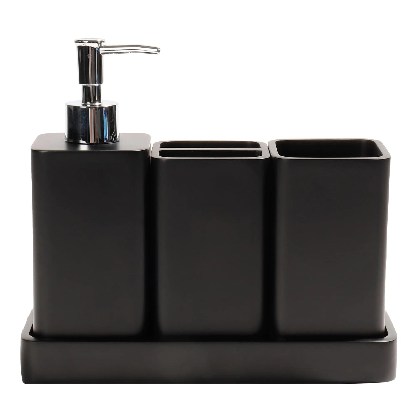 Bathroom Accessories Set — 4 Piece Black