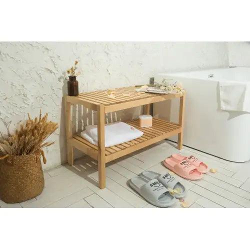 3-Tier Birch Shoe Bench — 300lb Capacity