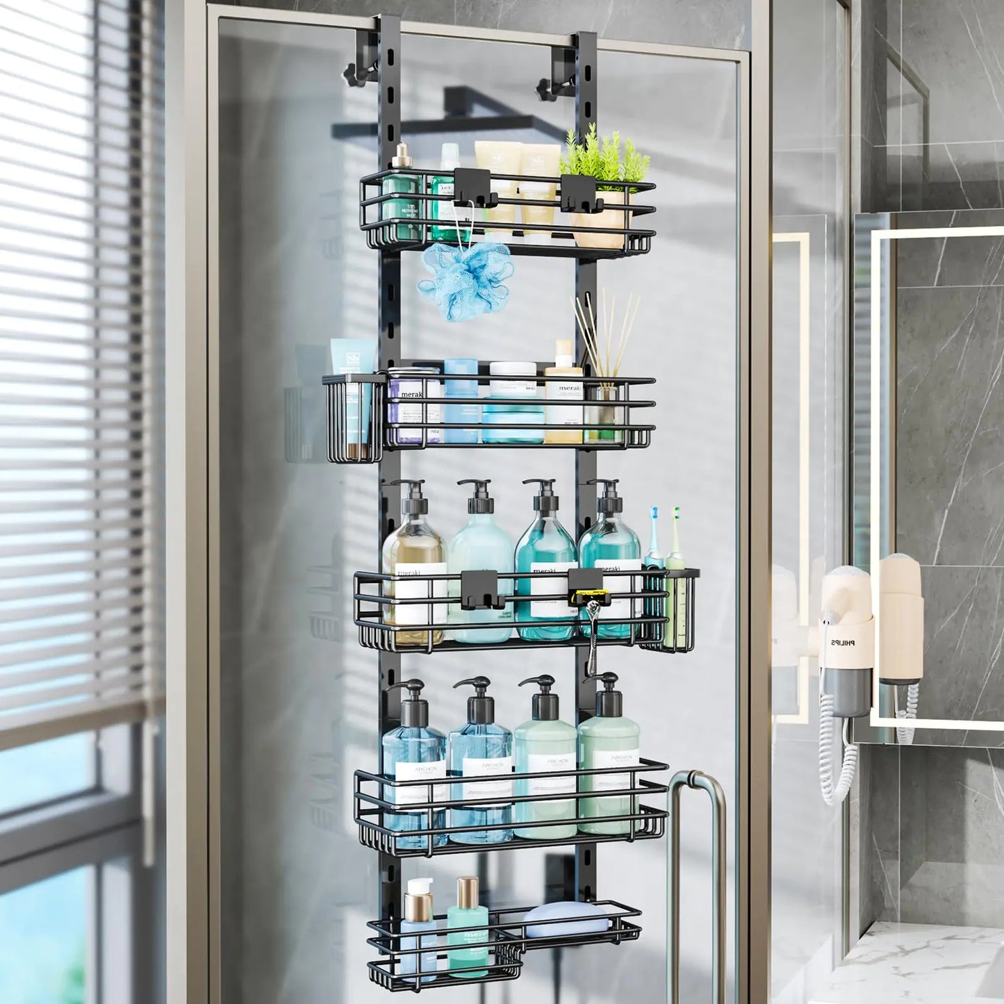 Over-The-Door Shower Caddy — 5 Tier