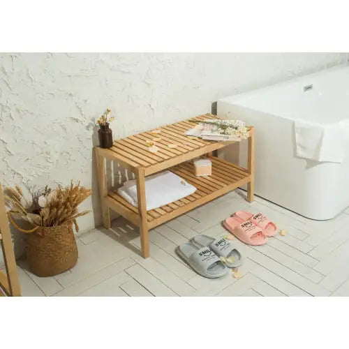 3-Tier Birch Shoe Bench — 300lb Capacity