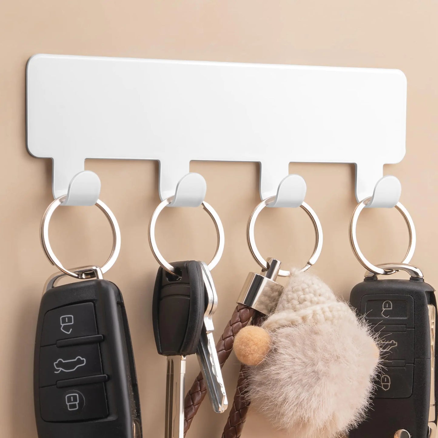 Adhesive Key Holder for Wall — 4 Pack