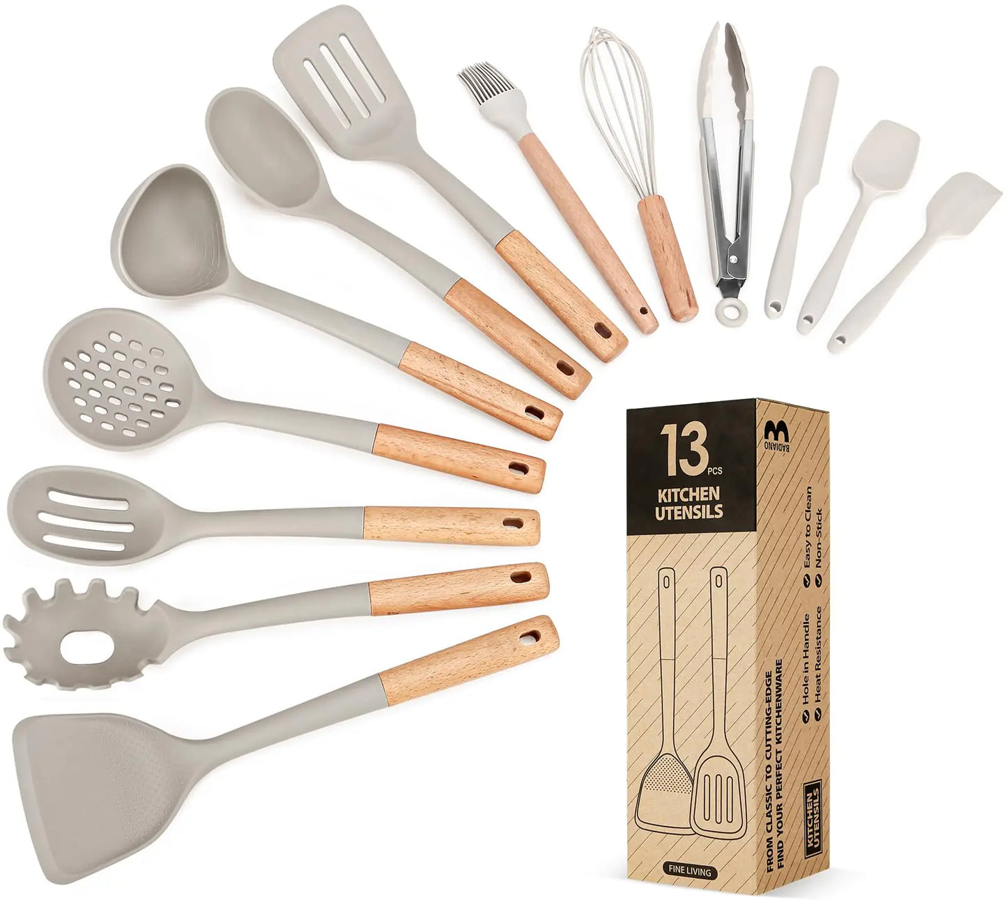 Silicone Kitchen Utensil Set — 13 Piece