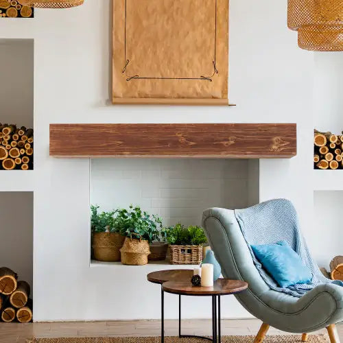 Floating Wood Mantel Shelf